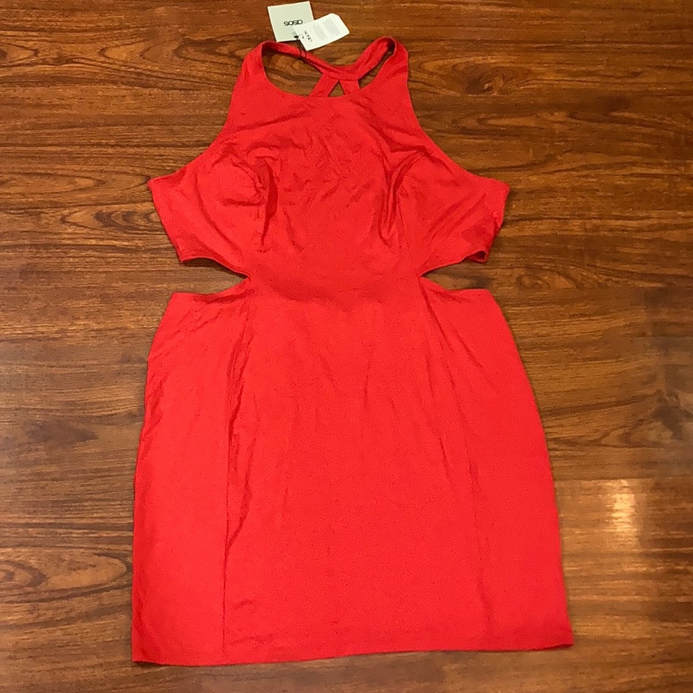 ASOS Red Dress with side and back cutouts